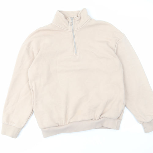Bershka Mens Ivory Cotton Pullover Sweatshirt Size S
