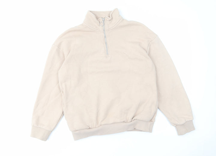 Bershka Mens Ivory Cotton Pullover Sweatshirt Size S