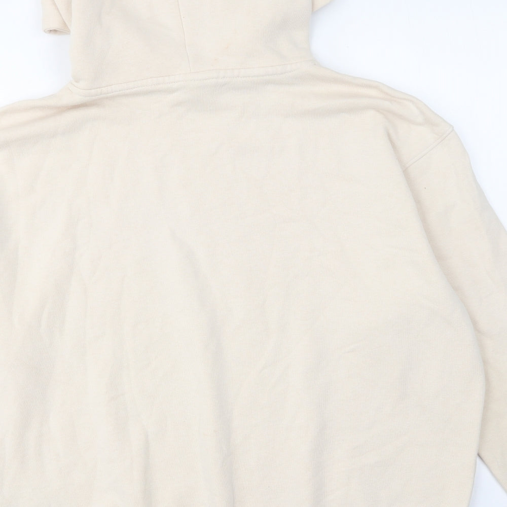 Nike Womens Ivory Cotton Pullover Hoodie Size S Pullover - Logo Drawstring
