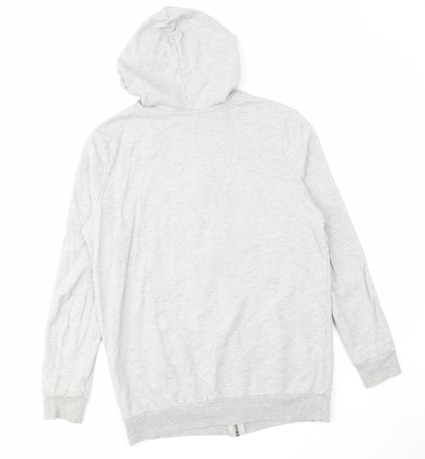 ASOS Womens Grey Cotton Full Zip Hoodie Size 6 Zip - Pockets Drawstring