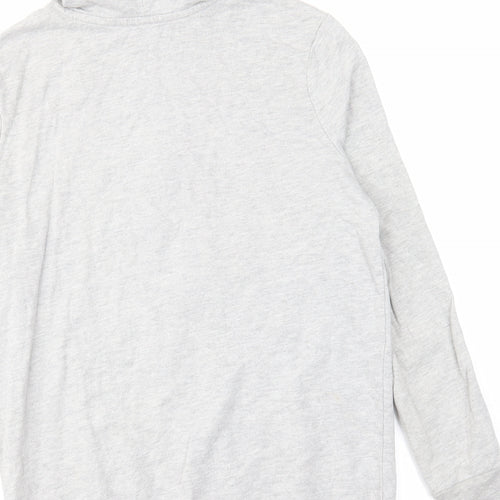 ASOS Womens Grey Cotton Full Zip Hoodie Size 6 Zip - Pockets Drawstring