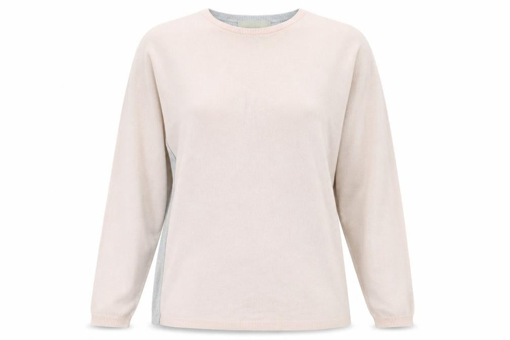 Front view of In Wear women’s pink crew neck viscose jumper, size S