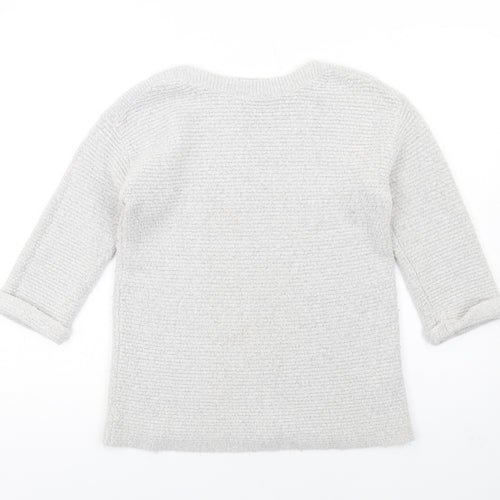 Monsoon Womens Grey Round Neck Acrylic Pullover Jumper Size S