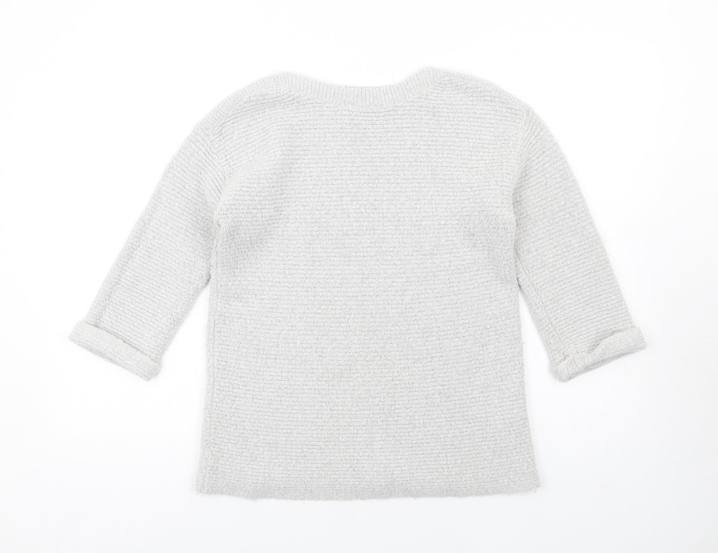 Monsoon Womens Grey Round Neck Acrylic Pullover Jumper Size S