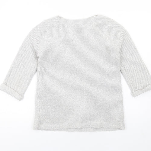 Monsoon Womens Grey Round Neck Acrylic Pullover Jumper Size S