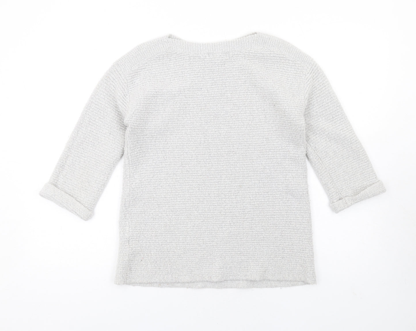 Monsoon Womens Grey Round Neck Acrylic Pullover Jumper Size S