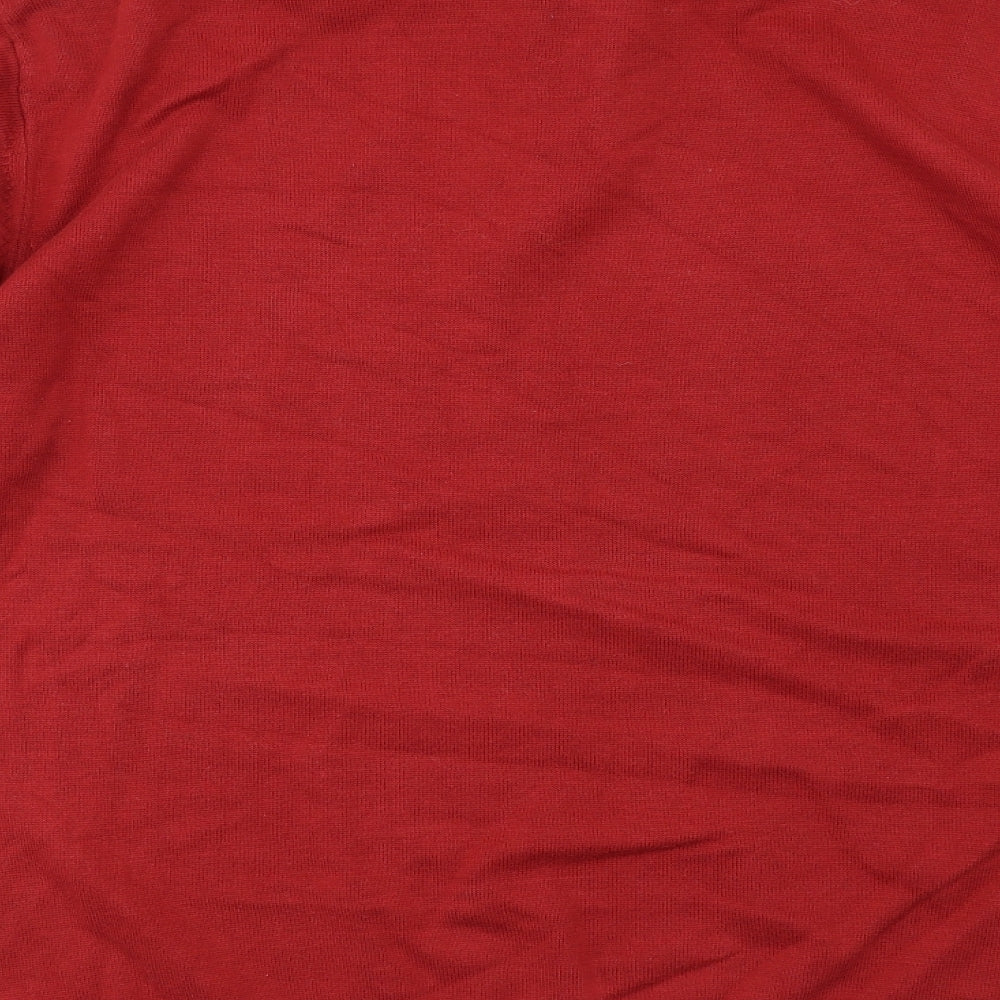 NEXT Mens Red Collared Cotton Pullover Jumper Size XL Long Sleeve