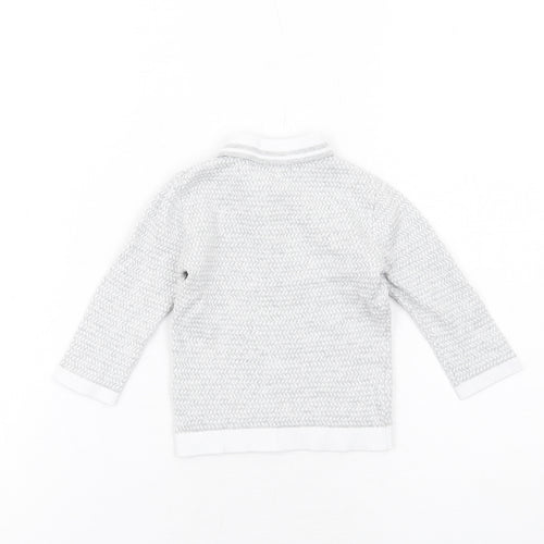 NEXT Boys Grey Cotton Henley Jumper Size 6-9 Months Button