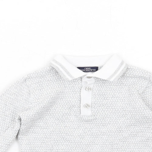 NEXT Boys Grey Cotton Henley Jumper Size 6-9 Months Button