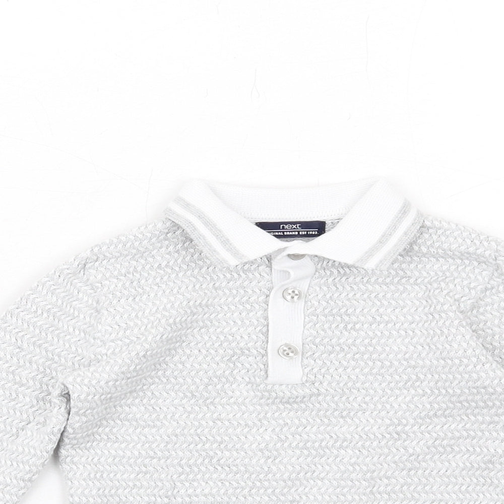 NEXT Boys Grey Cotton Henley Jumper Size 6-9 Months Button