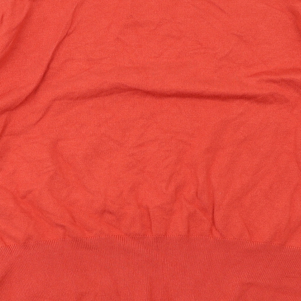 Roman Womens Orange Scoop Neck Viscose Pullover Jumper Size 20
