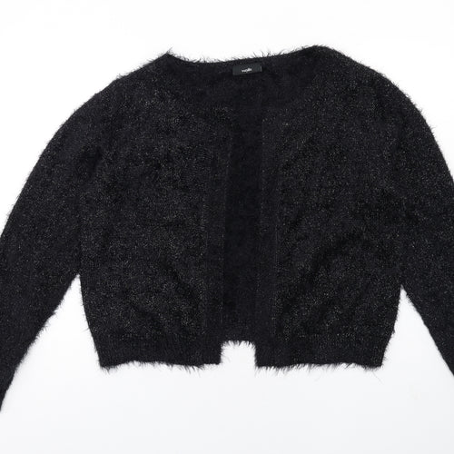 Wallis Womens Black V-Neck Polyamide Cardigan Jumper Size L - Open