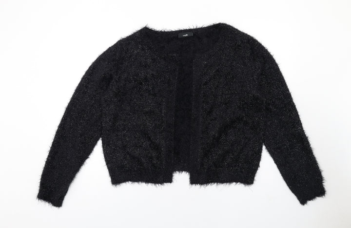 Wallis Womens Black V-Neck Polyamide Cardigan Jumper Size L - Open
