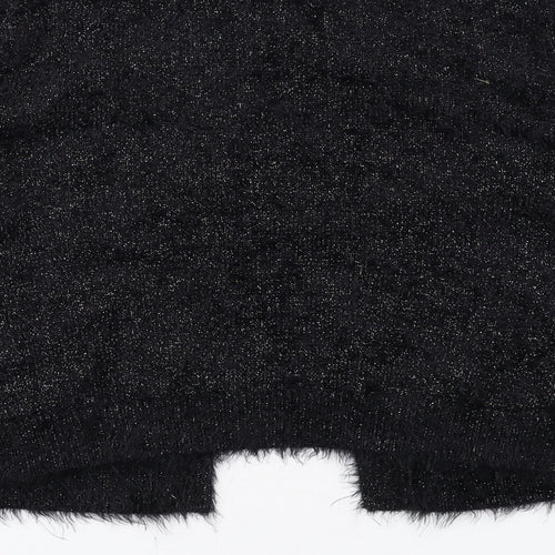 Wallis Womens Black V-Neck Polyamide Cardigan Jumper Size L - Open