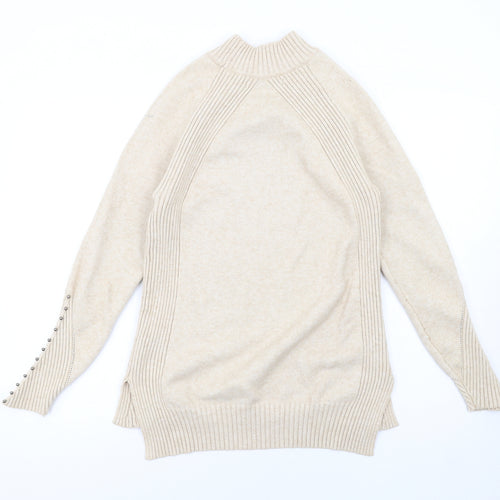 Very Womens Beige High Neck Viscose Pullover Jumper Size 12