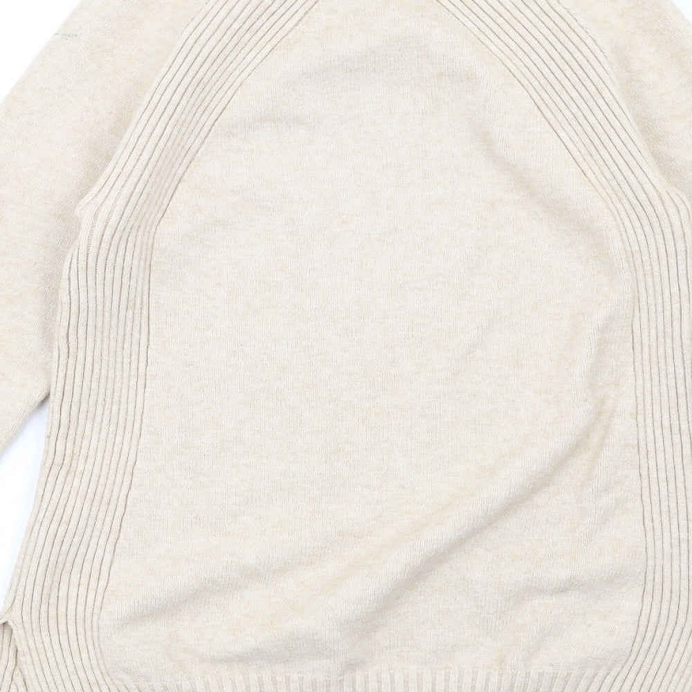 Very Womens Beige High Neck Viscose Pullover Jumper Size 12