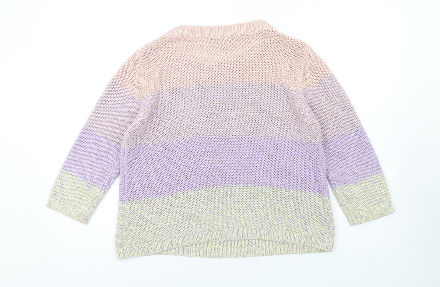 Intuition Womens Multicoloured Round Neck Striped Cotton Pullover Jumper Size 14