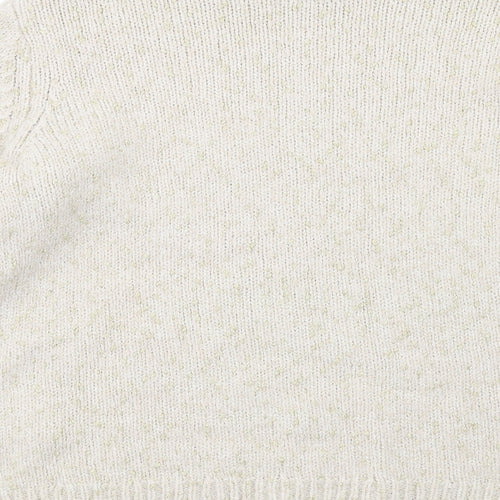 Fransa Womens Ivory Mock Neck Nylon Pullover Jumper Size M