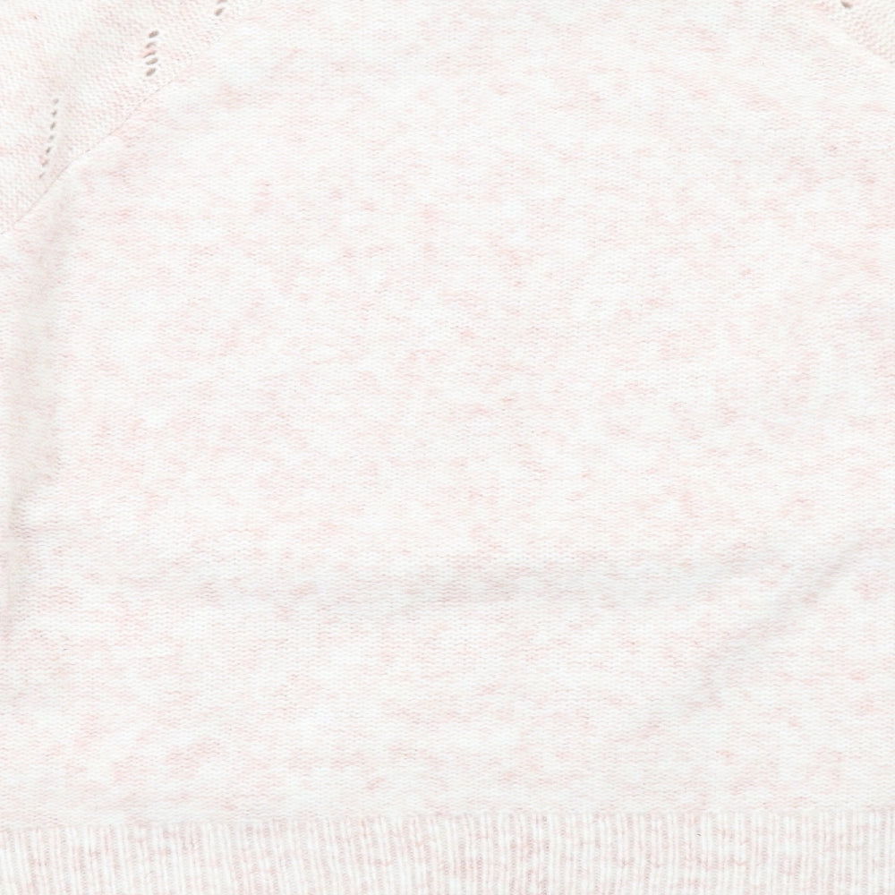 Marks and Spencer Womens Pink Round Neck Polyester Pullover Jumper Size M