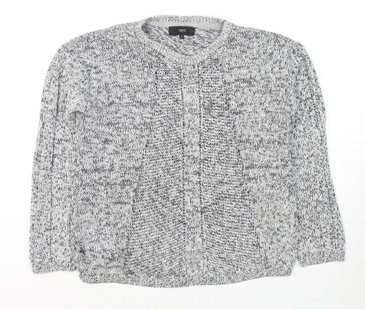 NEXT Womens Grey Round Neck Cotton Pullover Jumper Size 12