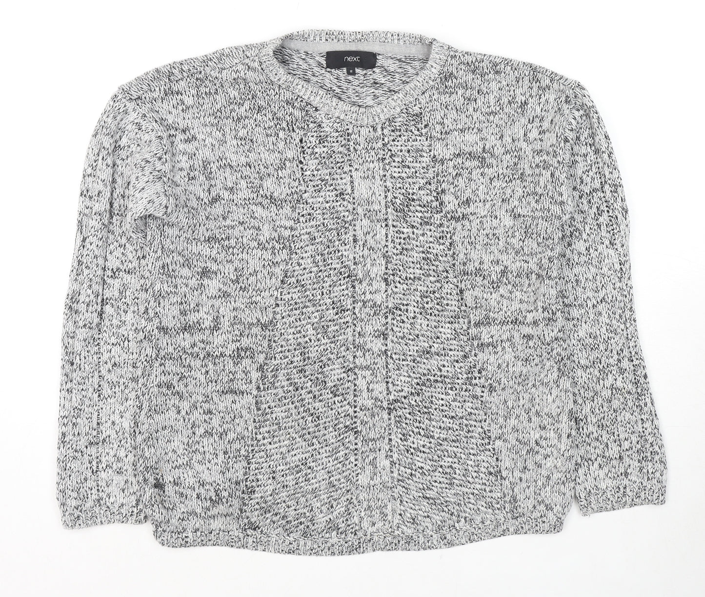 NEXT Womens Grey Round Neck Cotton Pullover Jumper Size 12