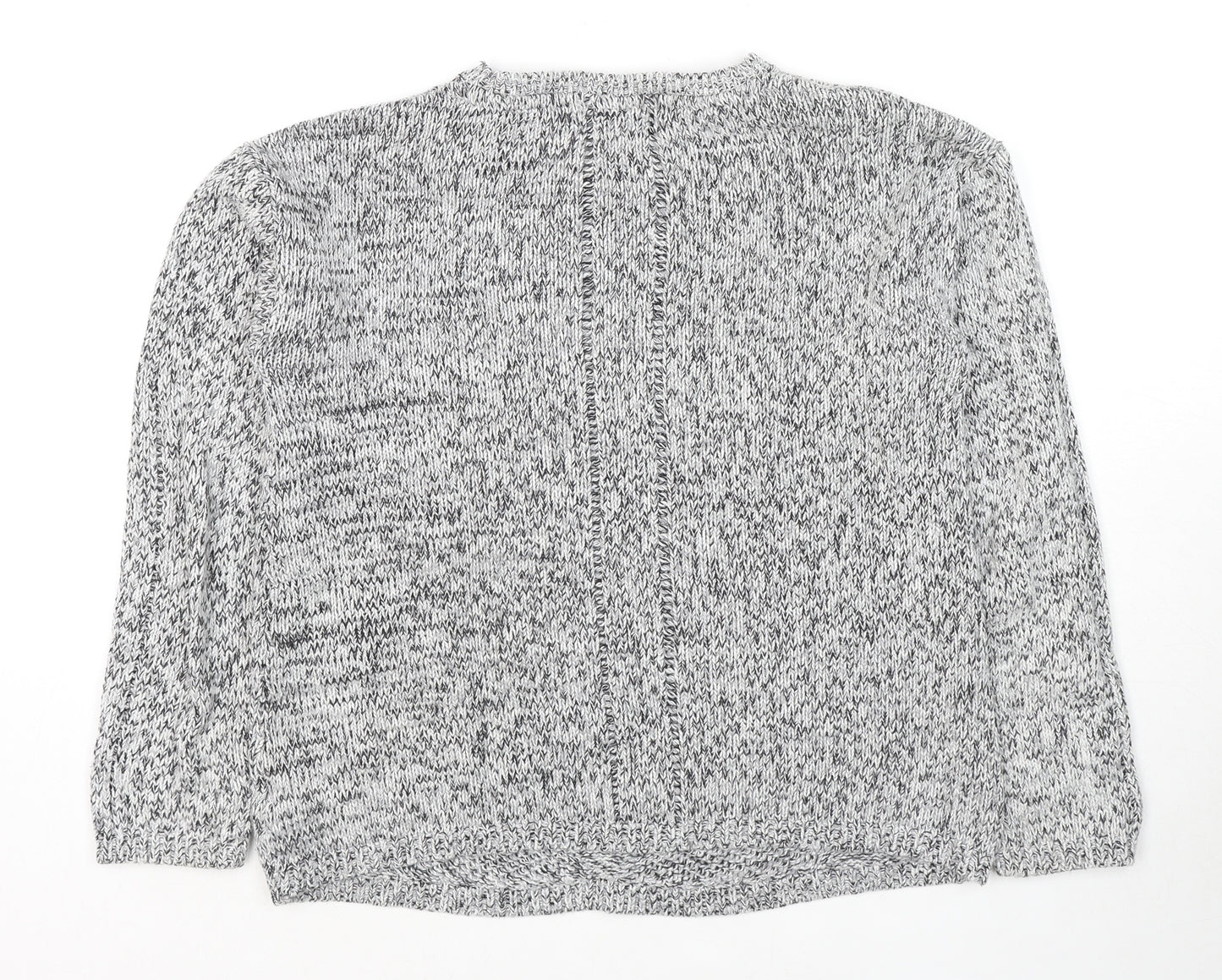 NEXT Womens Grey Round Neck Cotton Pullover Jumper Size 12