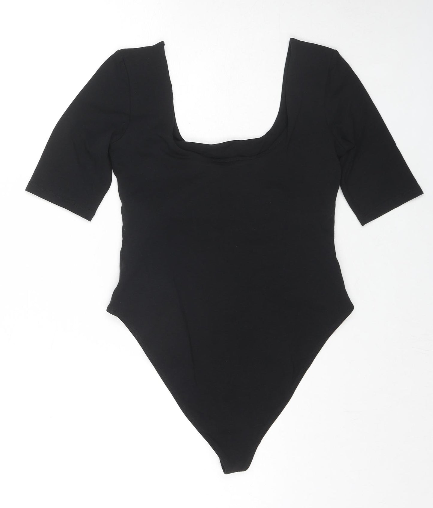 Ted Baker Womens Black Cotton Bodysuit One-Piece Size S Snap