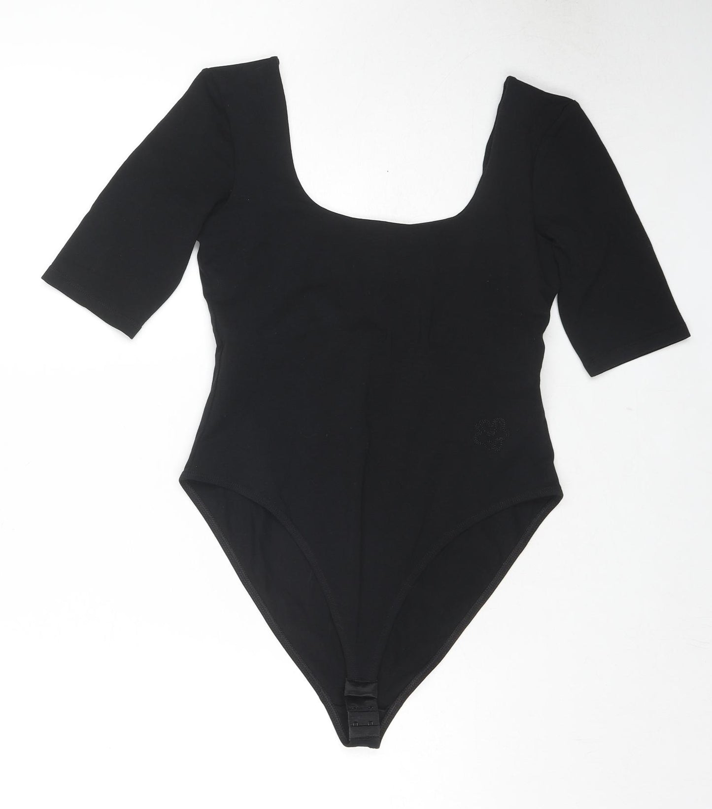 Ted Baker Womens Black Cotton Bodysuit One-Piece Size S Snap