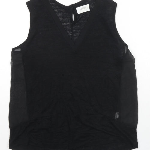 Savida Womens Black Polyester Basic Blouse Size 10 V-Neck