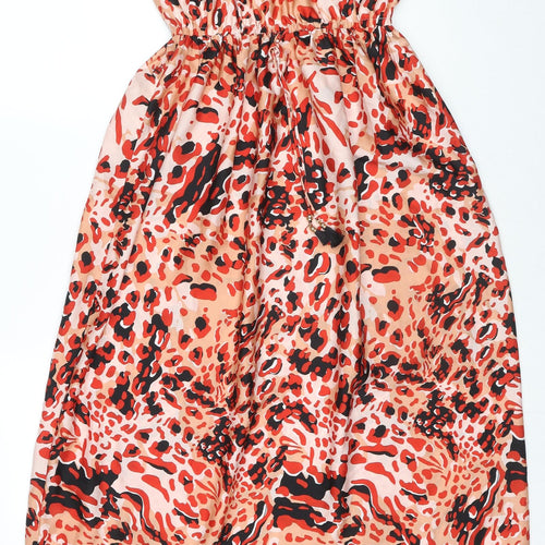 H&M Womens Red Geometric Polyester A-Line Size 6 Halter Pullover