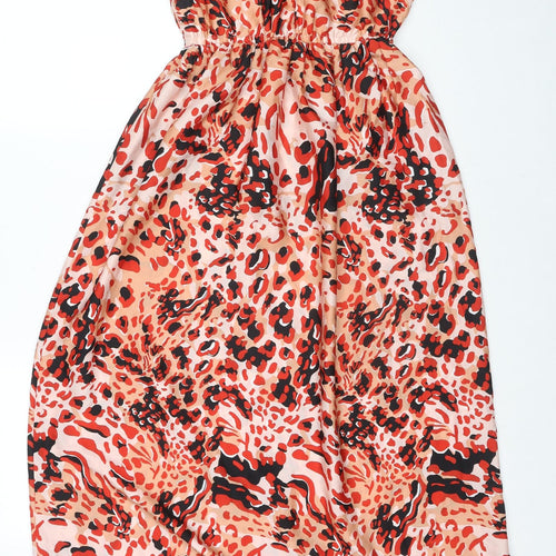 H&M Womens Red Geometric Polyester A-Line Size 6 Halter Pullover