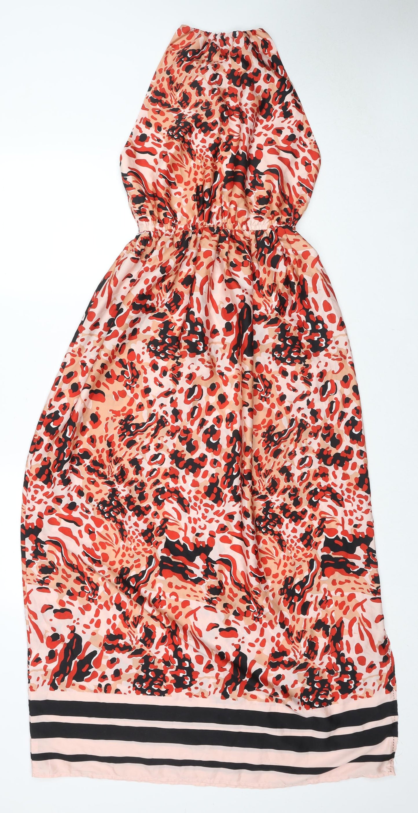 H&M Womens Red Geometric Polyester A-Line Size 6 Halter Pullover