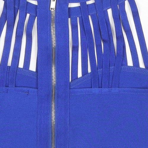 Moondance Ibiza Womens Blue Polyester Basic Tank One Size Round Neck - Strap Detail Bralette
