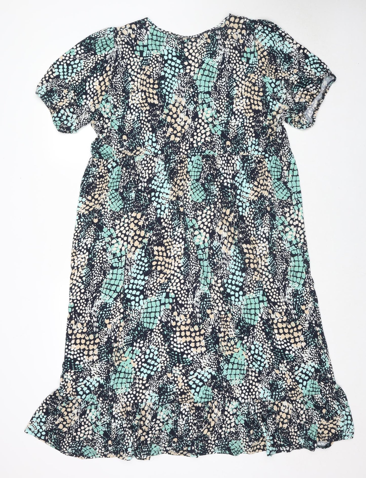 Roman Womens Multicoloured Geometric Viscose A-Line Size 20 V-Neck Pullover
