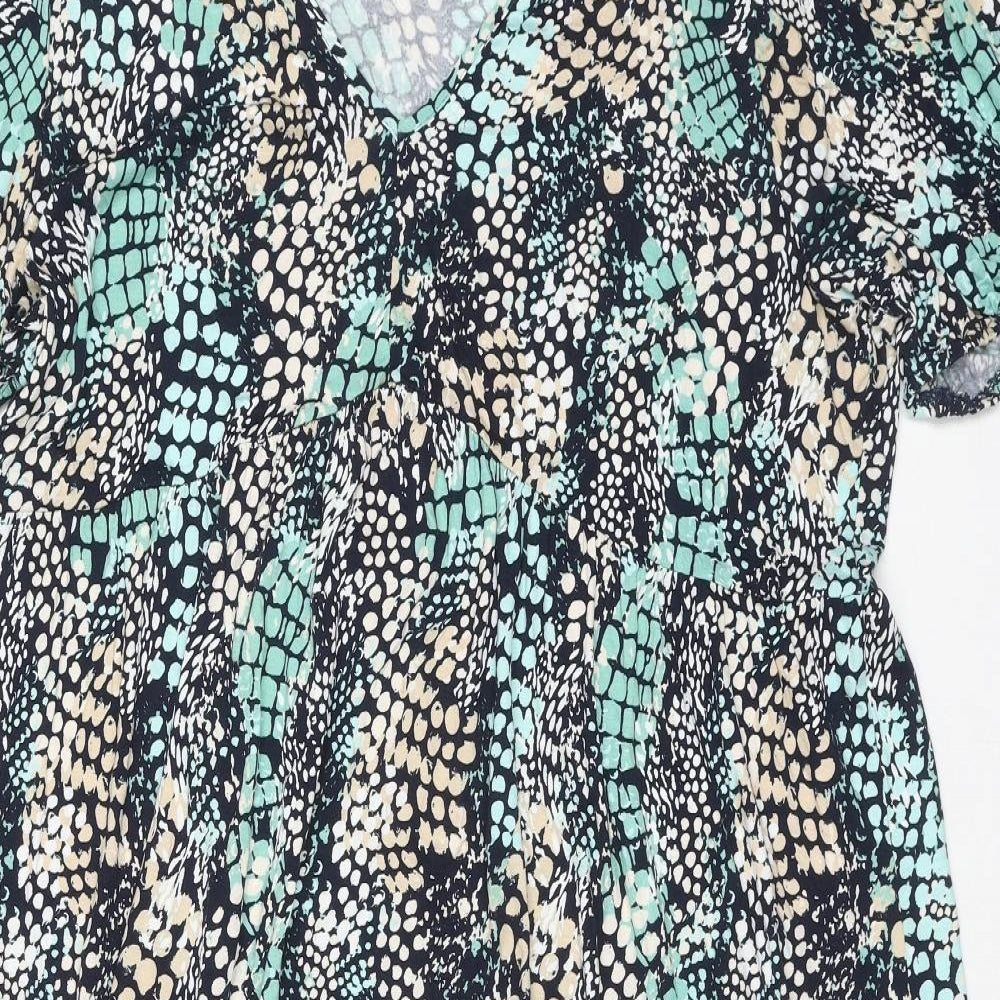 Roman Womens Multicoloured Geometric Viscose A-Line Size 20 V-Neck Pullover