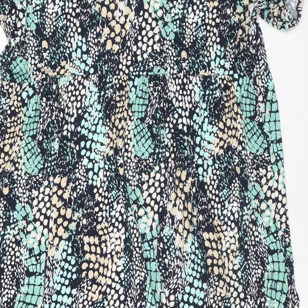 Roman Womens Multicoloured Geometric Viscose A-Line Size 20 V-Neck Pullover