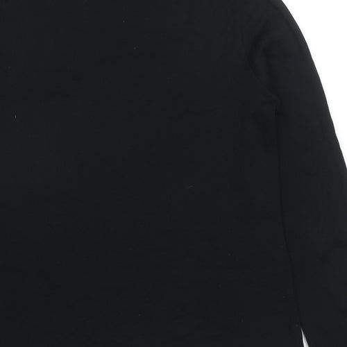 Marks and Spencer Womens Black Cotton Basic T-Shirt Size 16 Round Neck