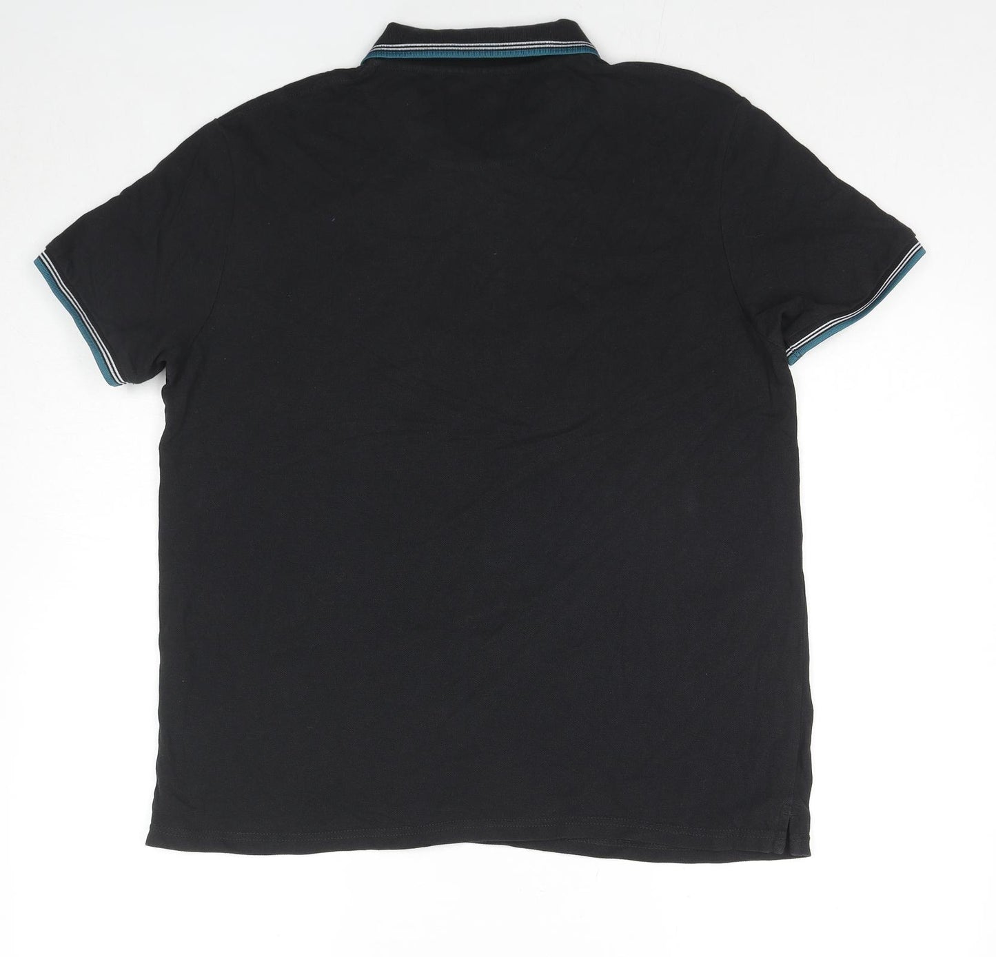 Lyle & Scott Mens Black Cotton Polo Size XL Collared Pullover - Logo