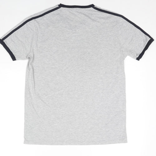 Eightball Mens Grey Cotton T-Shirt Size XL V-Neck