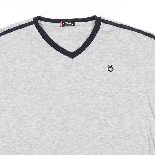 Eightball Mens Grey Cotton T-Shirt Size XL V-Neck