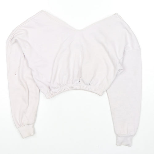Boohoo Womens Grey Cotton Pullover Sweatshirt Size S Pullover
