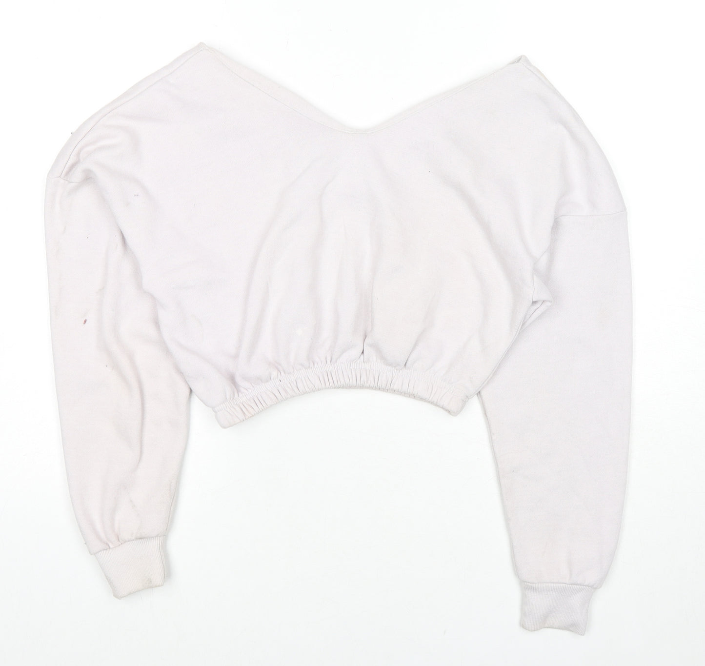 Boohoo Womens Grey Cotton Pullover Sweatshirt Size S Pullover