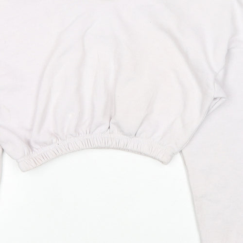Boohoo Womens Grey Cotton Pullover Sweatshirt Size S Pullover