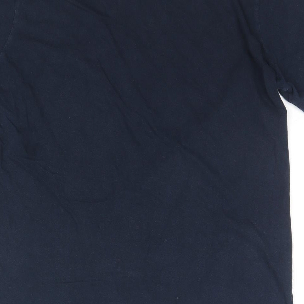 Paul & Shark Mens Blue Cotton T-Shirt Size XL Round Neck - Logo Detail