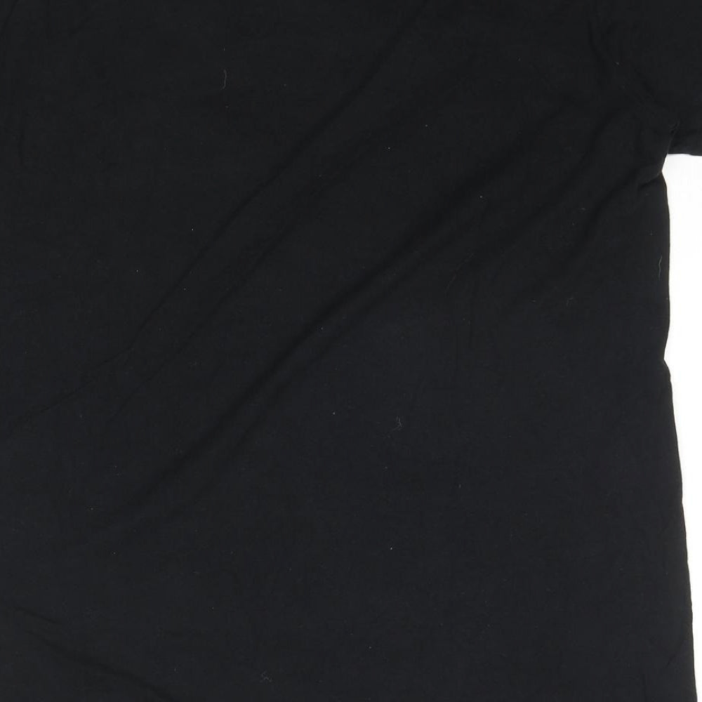 Disney Womens Black Cotton Basic T-Shirt Size L Round Neck - Mary Poppins