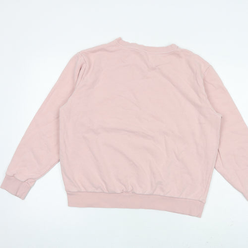 Marks and Spencer Womens Pink Cotton Pullover Sweatshirt Size M Pullover