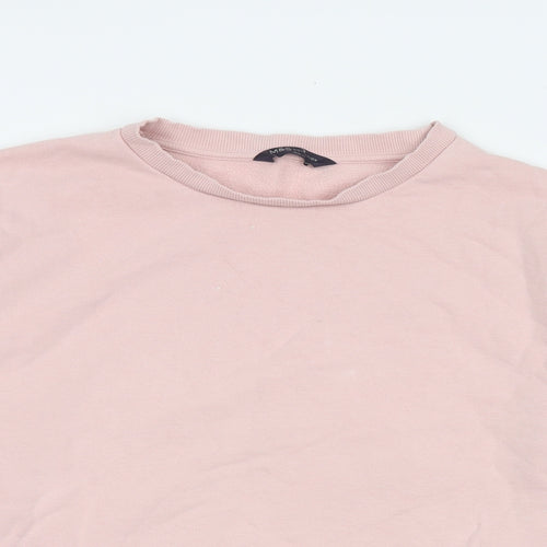 Marks and Spencer Womens Pink Cotton Pullover Sweatshirt Size M Pullover