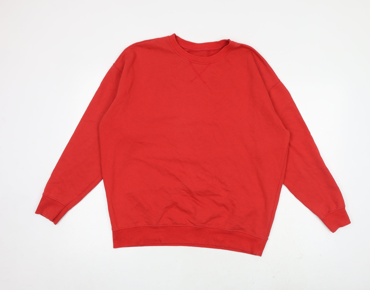 New Look Mens Red Cotton Pullover Sweatshirt Size M