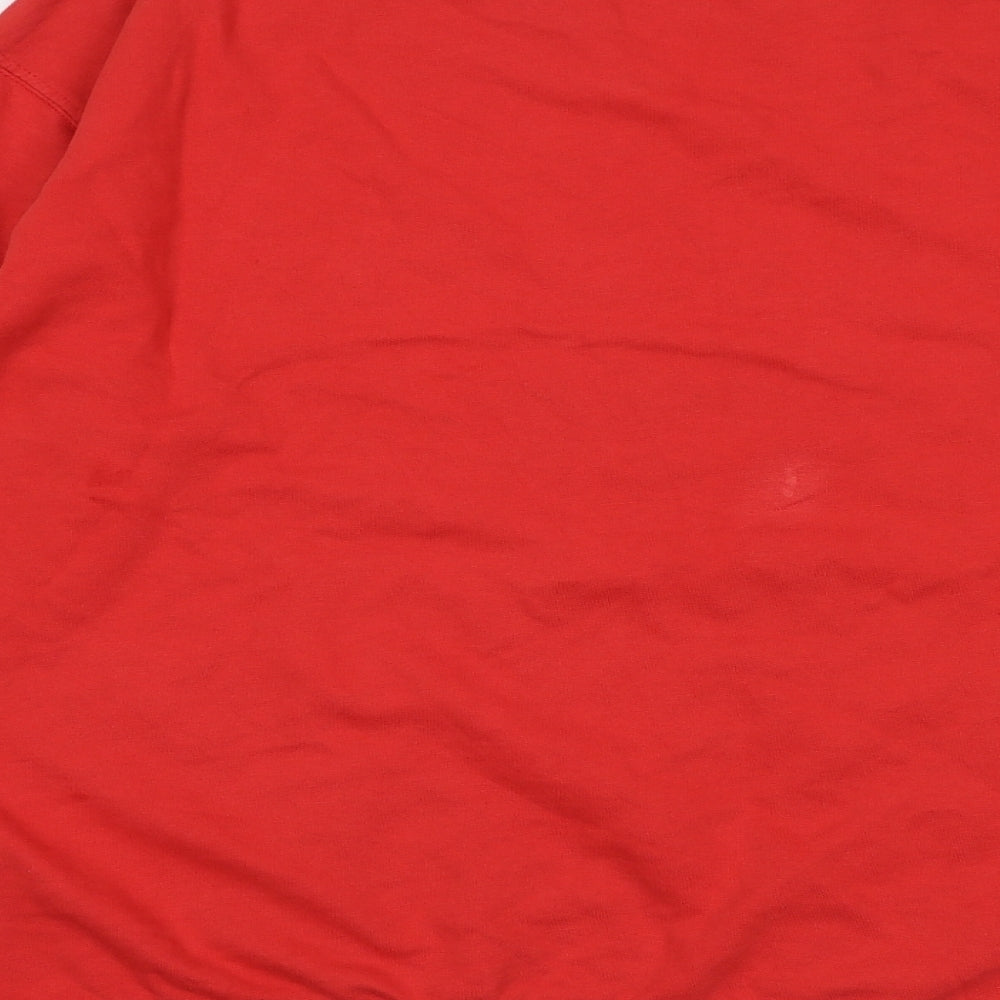 New Look Mens Red Cotton Pullover Sweatshirt Size M