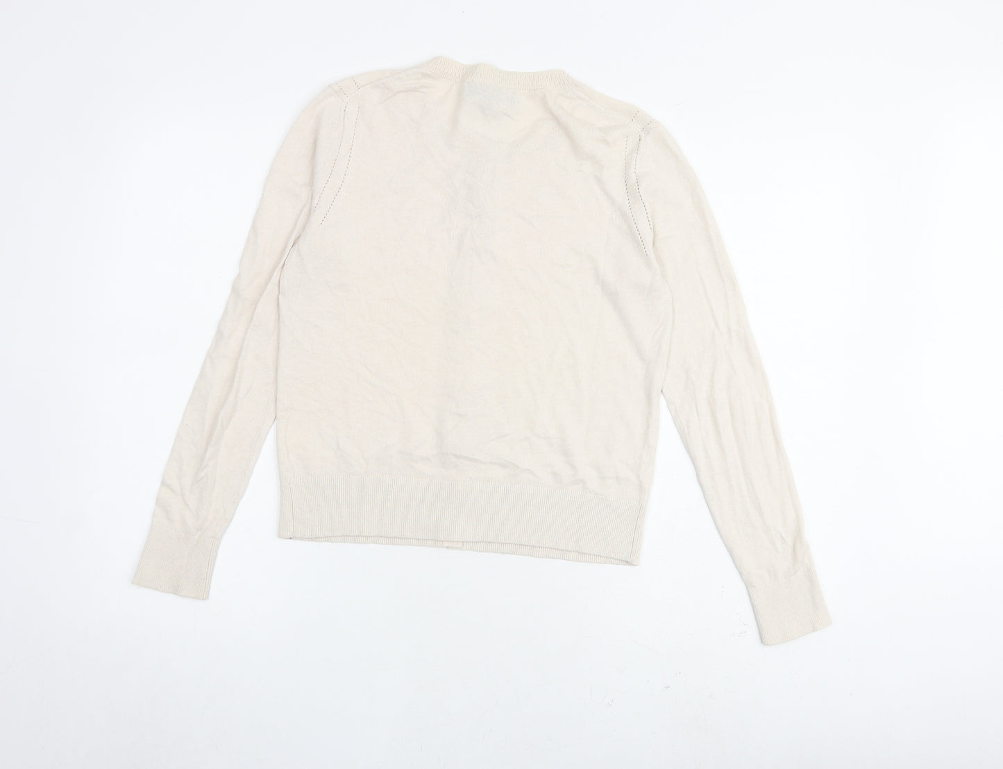 Banana Republic Womens Beige Round Neck Cotton Cardigan Jumper Size XS